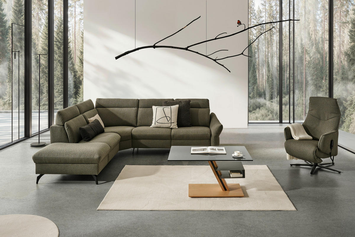 ECKSOFA  in Flachgewebe Taupe  233/272 cm  - Taupe/Anthrazit, KONVENTIONELL, Textil/Metall (233/272cm) - Himolla Komfortklass