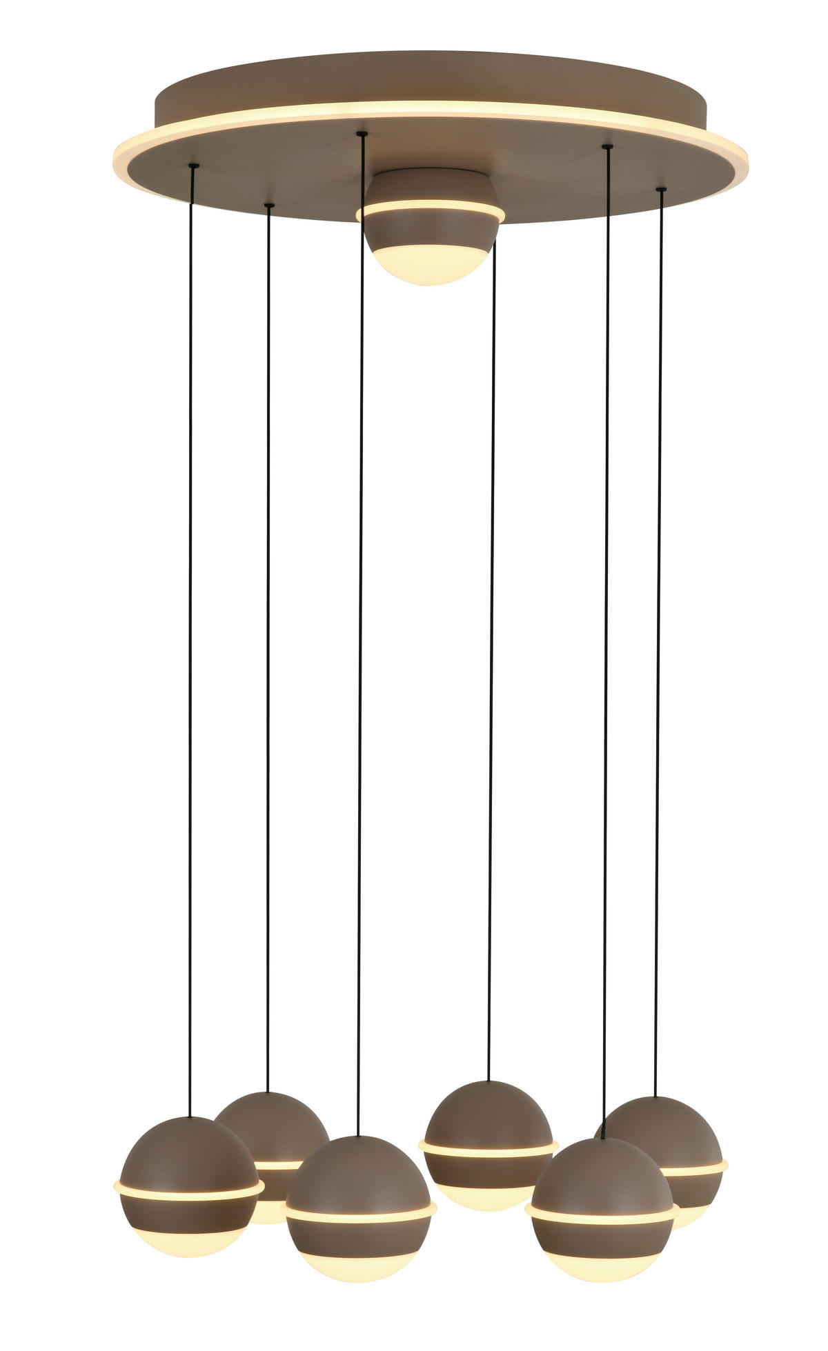 LED-HÄNGELEUCHTE Biarritz 46/150/46 cm  - Sandfarben, Design, Kunststoff/Metall (46/150/46cm)
