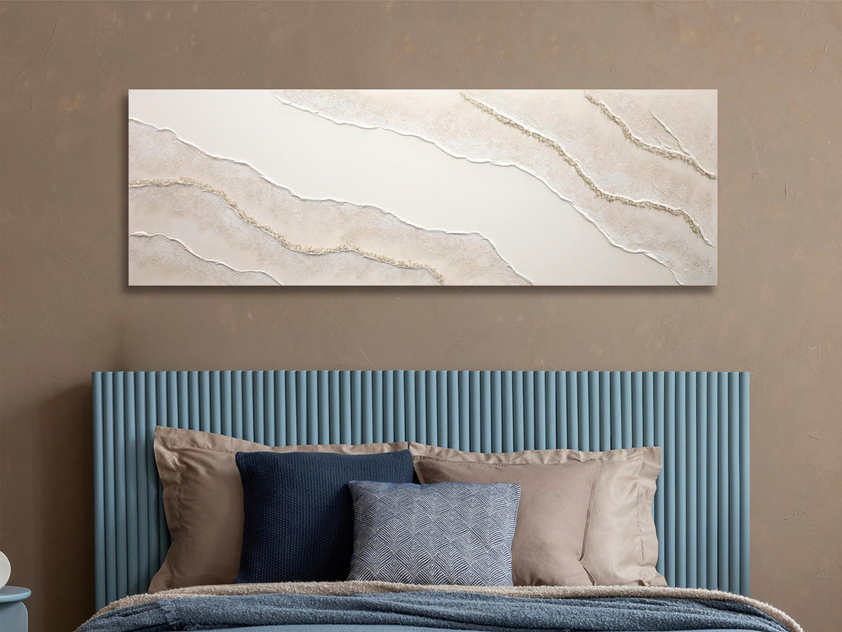 OLEJOMALBA, abstraktní, 150/50 cm  - vícebarevná/světle hnědá, Konvenční, kompozitní dřevo/textil (150/50cm) - Monee