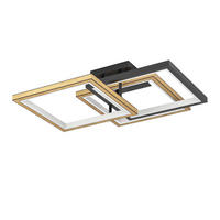 LED-DECKENLEUCHTE 57/57/16 cm   - Ahornfarben/Schwarz, Design, Metall (57/57/16cm)