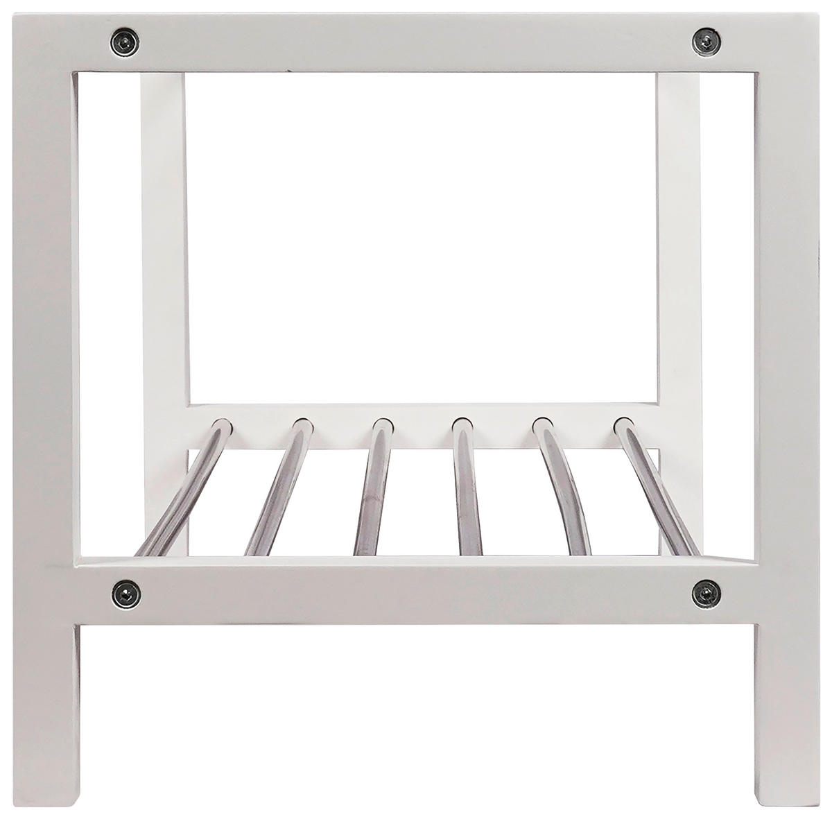 SCHUHREGAL 81/34/34 cm  - Weiss/Edelstahlfarben, Basics, Holzwerkstoff/Metall (81/34/34cm) - Carryhome