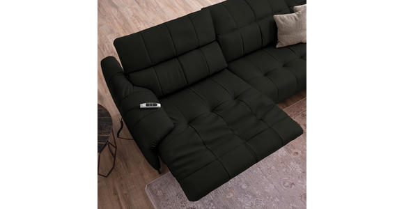 ECKSOFA in Echtleder Schwarz 313/165 cm - Schwarz, Design, Leder/Metall (313/165cm) - Emilio Belluti