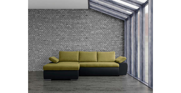 ECKSOFA in Flachgewebe Gelb, Grau  - Gelb/Grau, Design, Kunststoff/Textil (175/271cm) - Xora