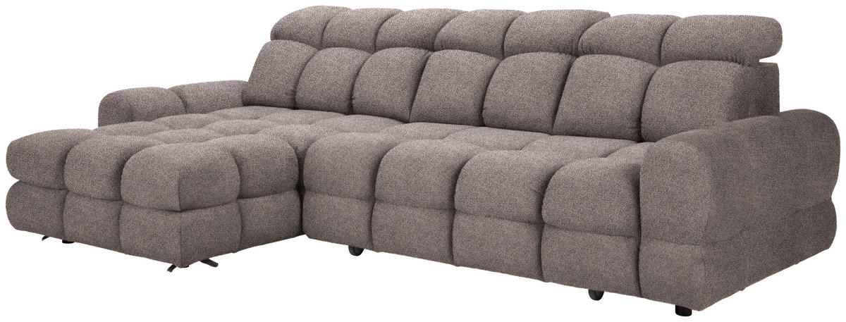 HÖRNSOFFA i velour gråbrun  - gråbrun/svart, Design, textil/plast (178/283cm) - Welnova