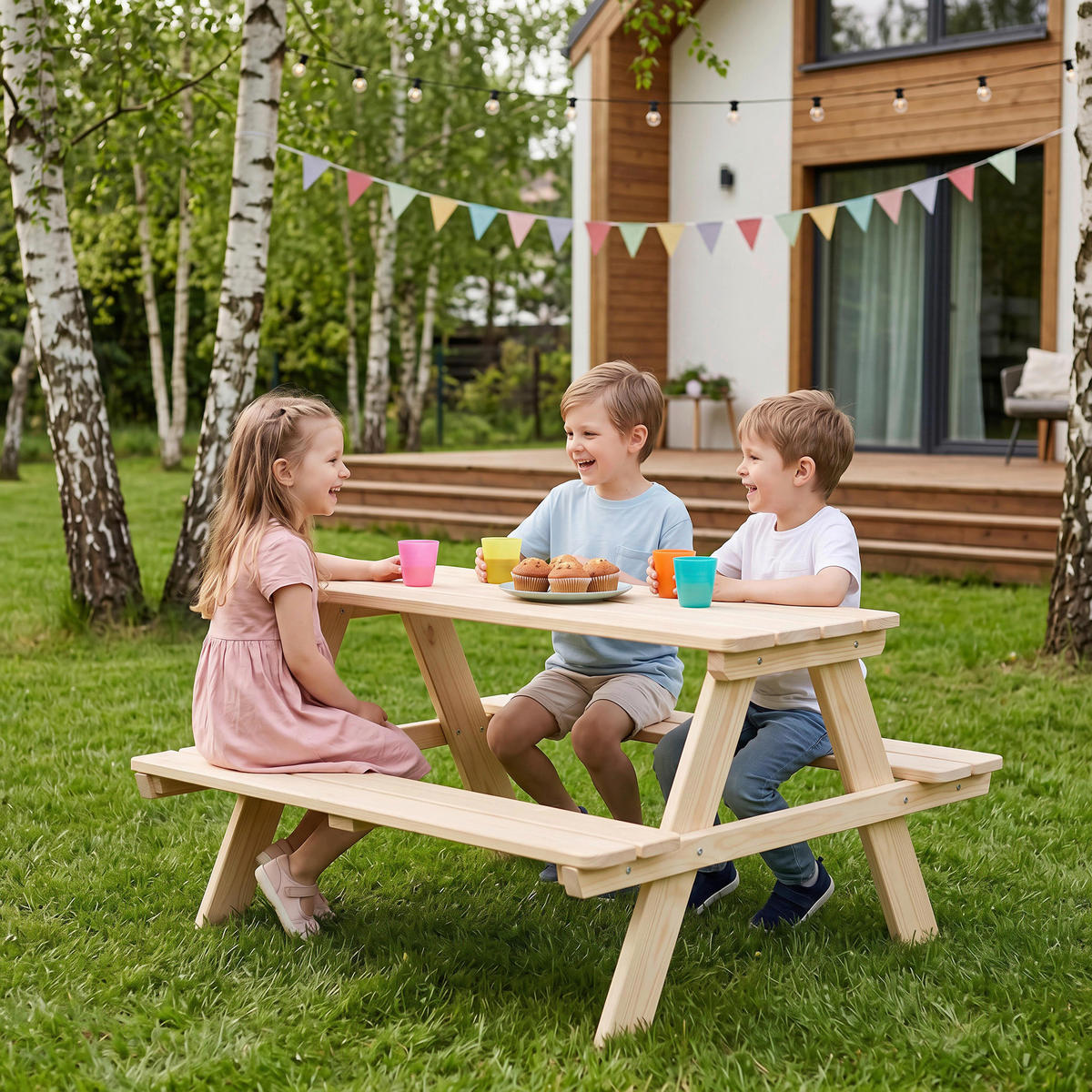 KINDERSPIELTISCH  - Naturfarben, Basics, Holz (89/50/84,5cm) - Roba