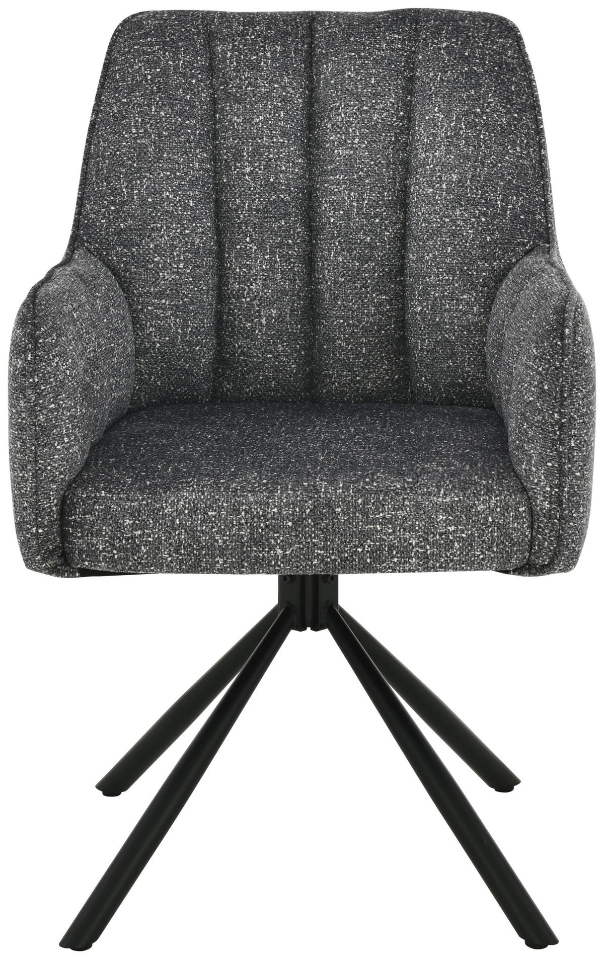 ARMLEHNSTUHL  in Eisen Leinenoptik  - Schwarz/Grau, Design, Textil/Metall (57/91/65cm) - Carryhome