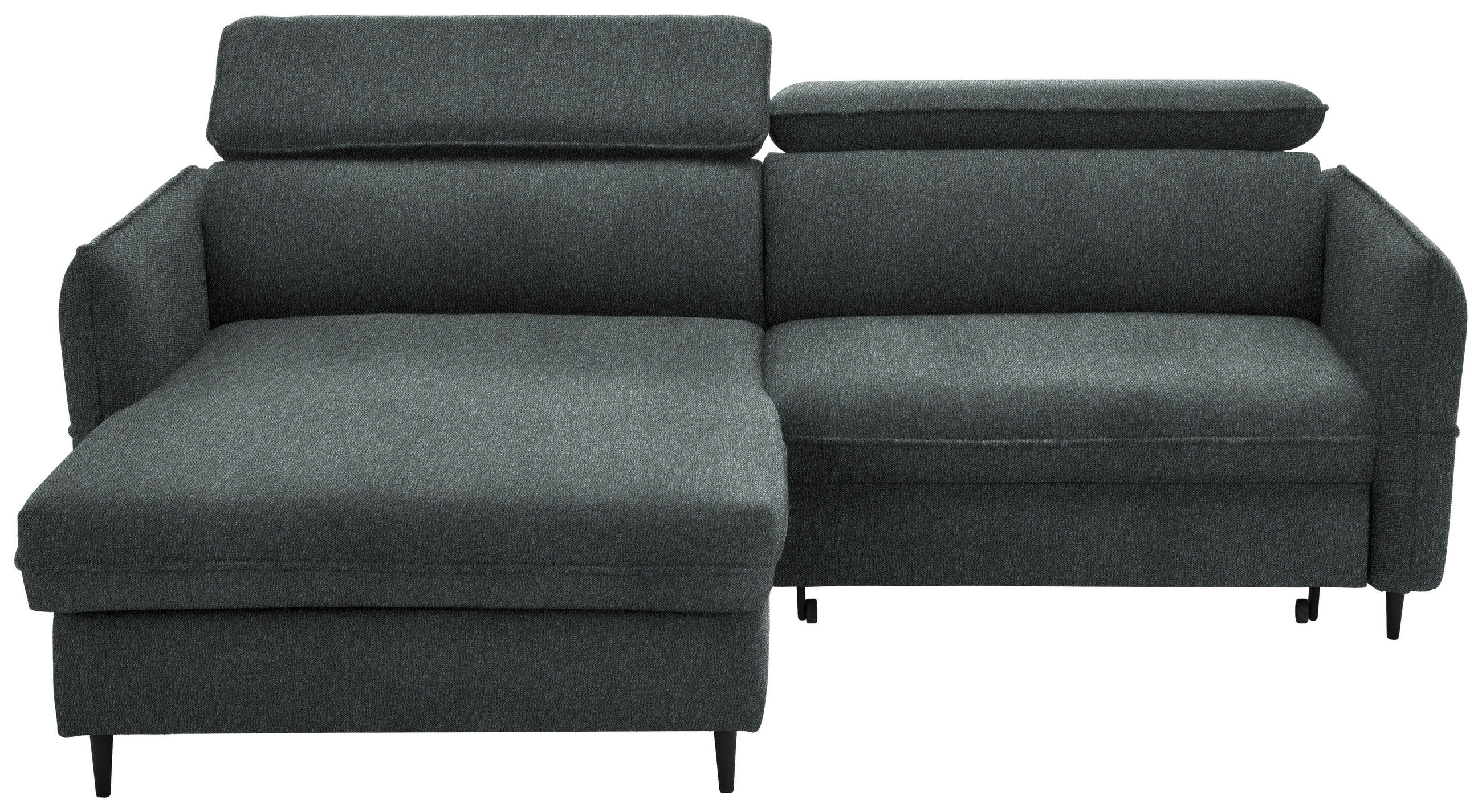 ECKSOFA in Struktur Petrol  - Petrol/Schwarz, Design, Holz/Textil (185/232cm) - Stylife