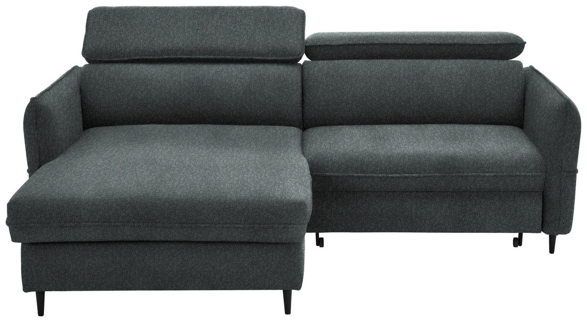 ECKSOFA in Struktur Petrol  - Petrol/Schwarz, Design, Holz/Textil (185/232cm) - Stylife