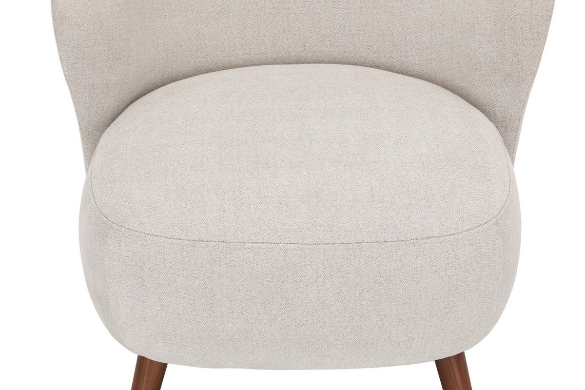 SESSEL in Webstoff Creme  - Walnussfarben/Creme, Design, Holz/Textil (66/78/69cm) - MID.YOU