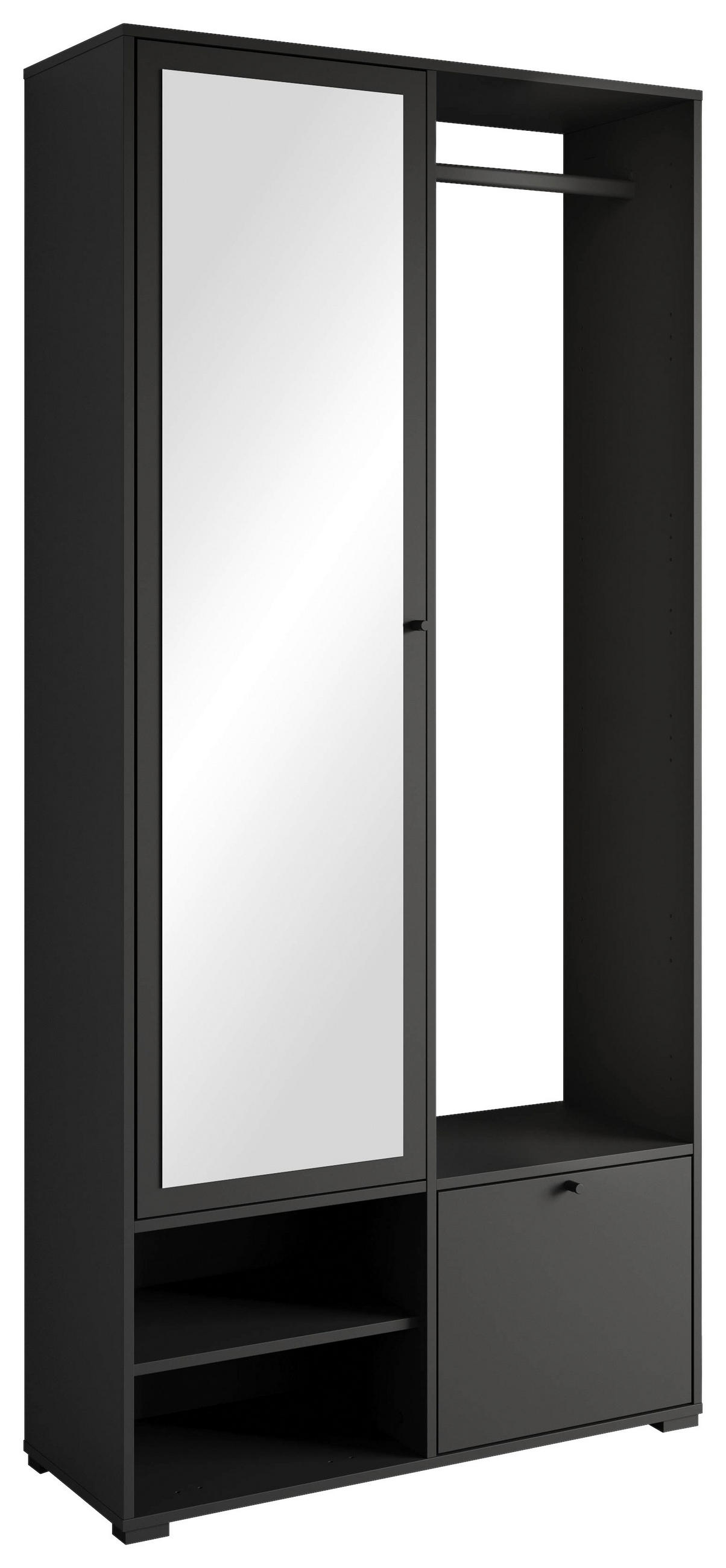 GARDEROBE  in 90/190/33 cm  - Schwarz, Trend, Holzwerkstoff (90/190/33cm) - MID.YOU
