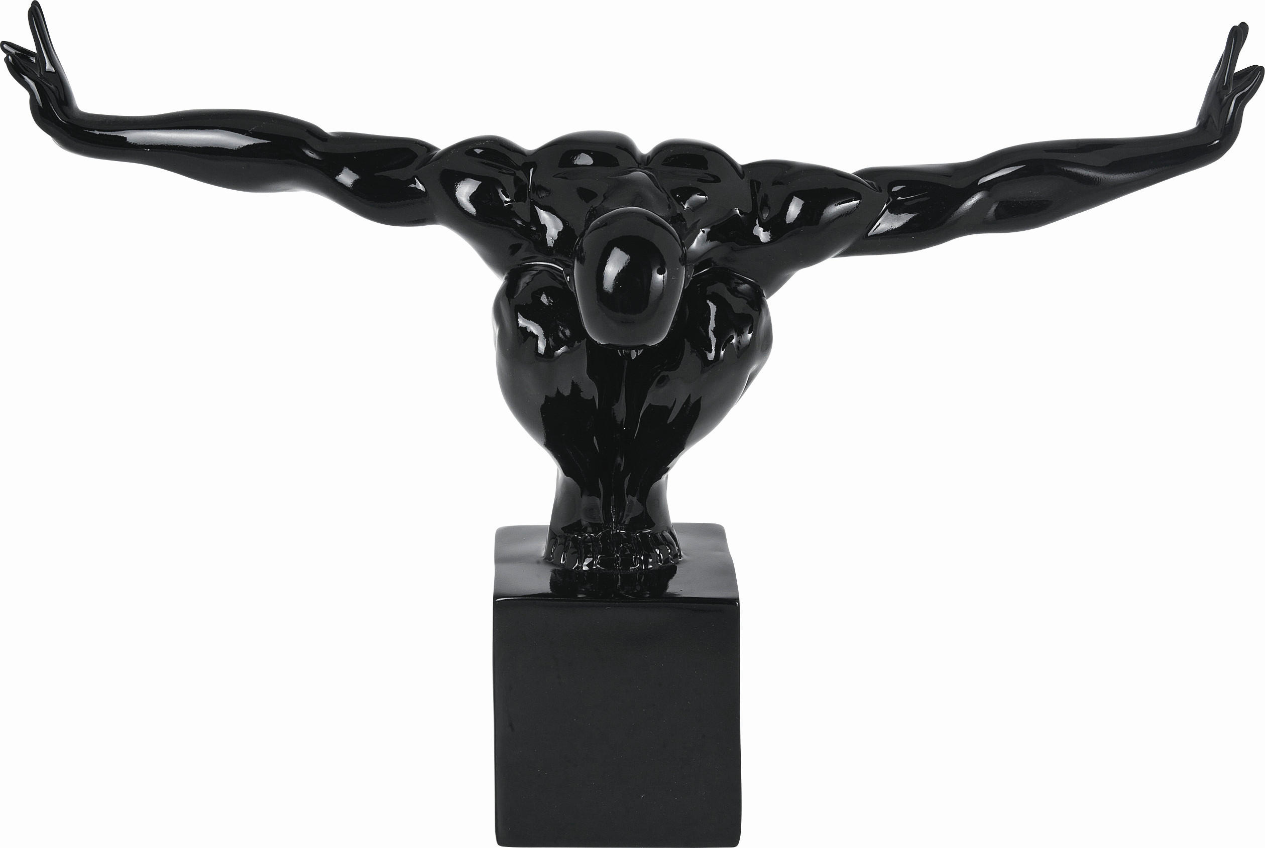 SKULPTUR - Schwarz, Trend, Kunststoff/Stein (43/29/15cm) - Kare-Design