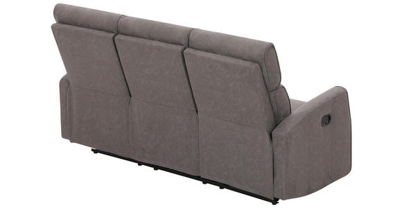 3-SITZER-SOFA Mikrofaser Grau  - Schwarz/Grau, KONVENTIONELL, Kunststoff/Textil (180/105/93cm) - Xora