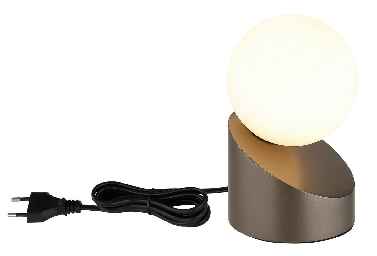 TISCHLEUCHTE Alisa 10/16 cm  - Opal/Schwarz, Design, Glas/Kunststoff (10/16cm) - Globo