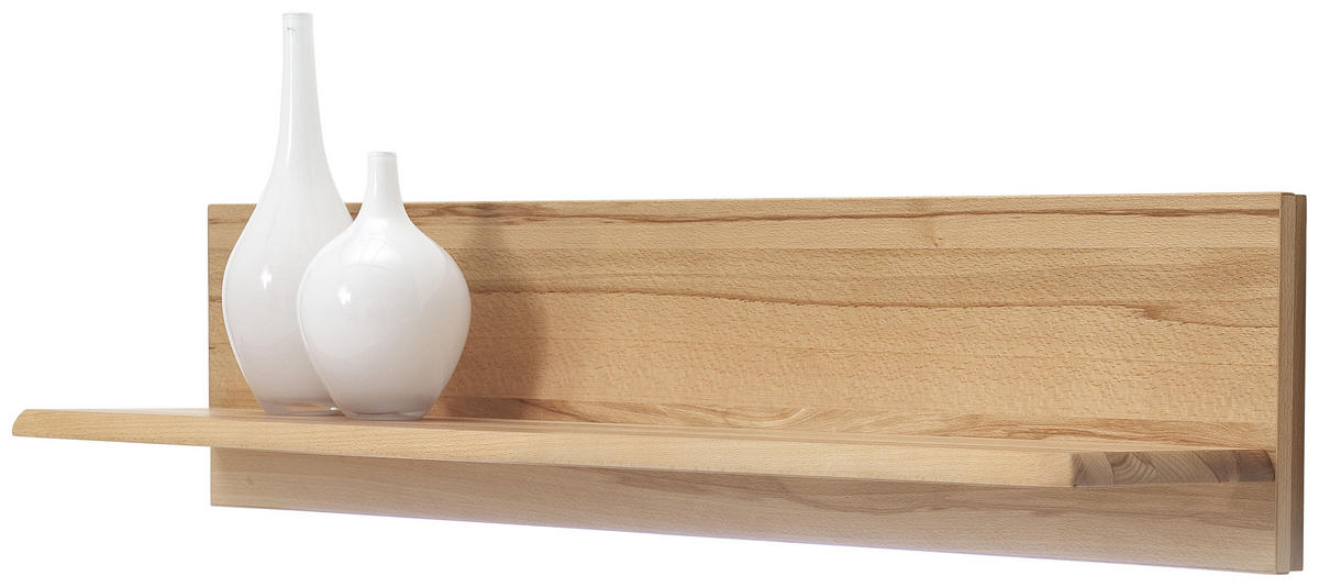 WOHNWAND La Paz  in Buchefarben  303/209/51 cm  - Silberfarben/Buchefarben, Design, Glas/Holz (303/209/51cm) - Livetastic