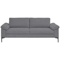 3-SITZER-SOFA in Flachgewebe Grau  - Schwarz/Grau, Design, Textil/Metall (226/89/97cm) - Pure Home Lifestyle