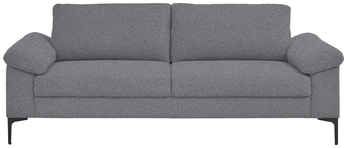 3-SITZER-SOFA in Flachgewebe Grau  - Schwarz/Grau, Design, Textil/Metall (226/89/97cm) - Pure Home Lifestyle