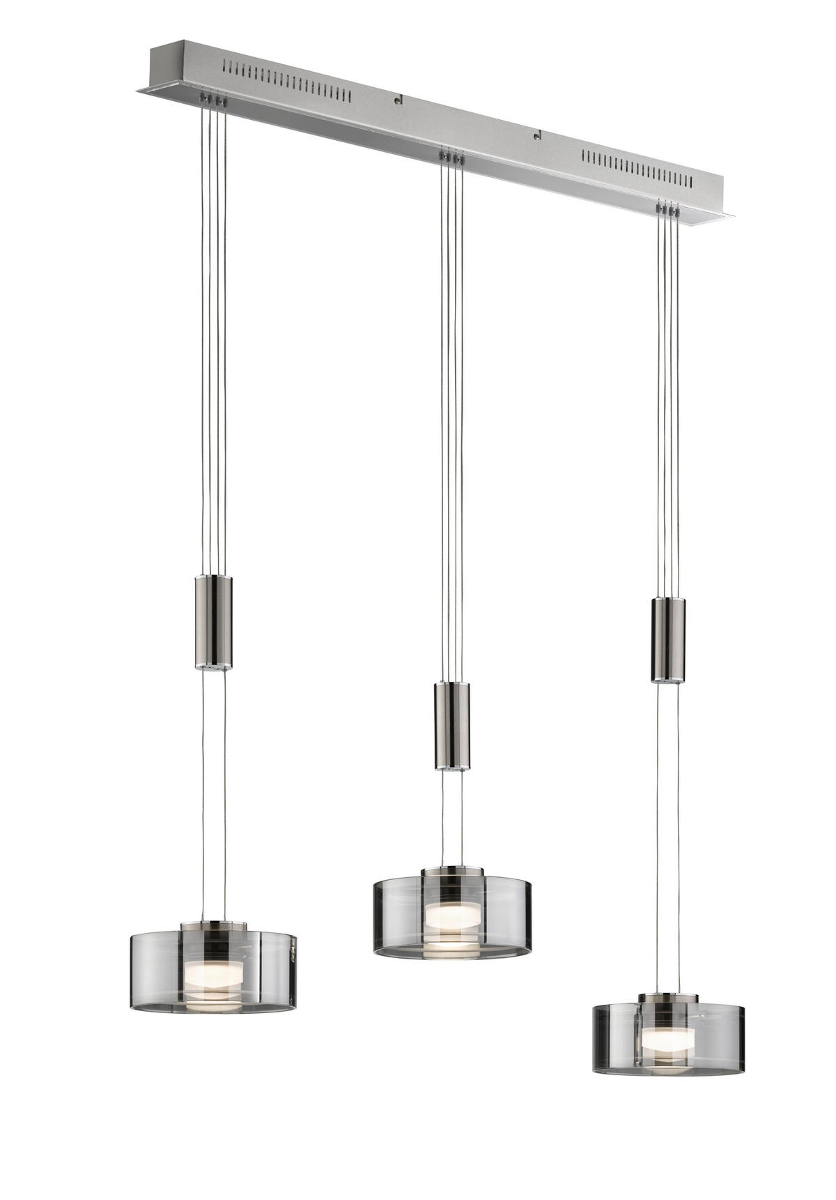 LED FÜGGŐLÁMPA 95/20/100-160 cm  - króm/nikkel, Design, Üveg/fém (95/20/100-160cm)