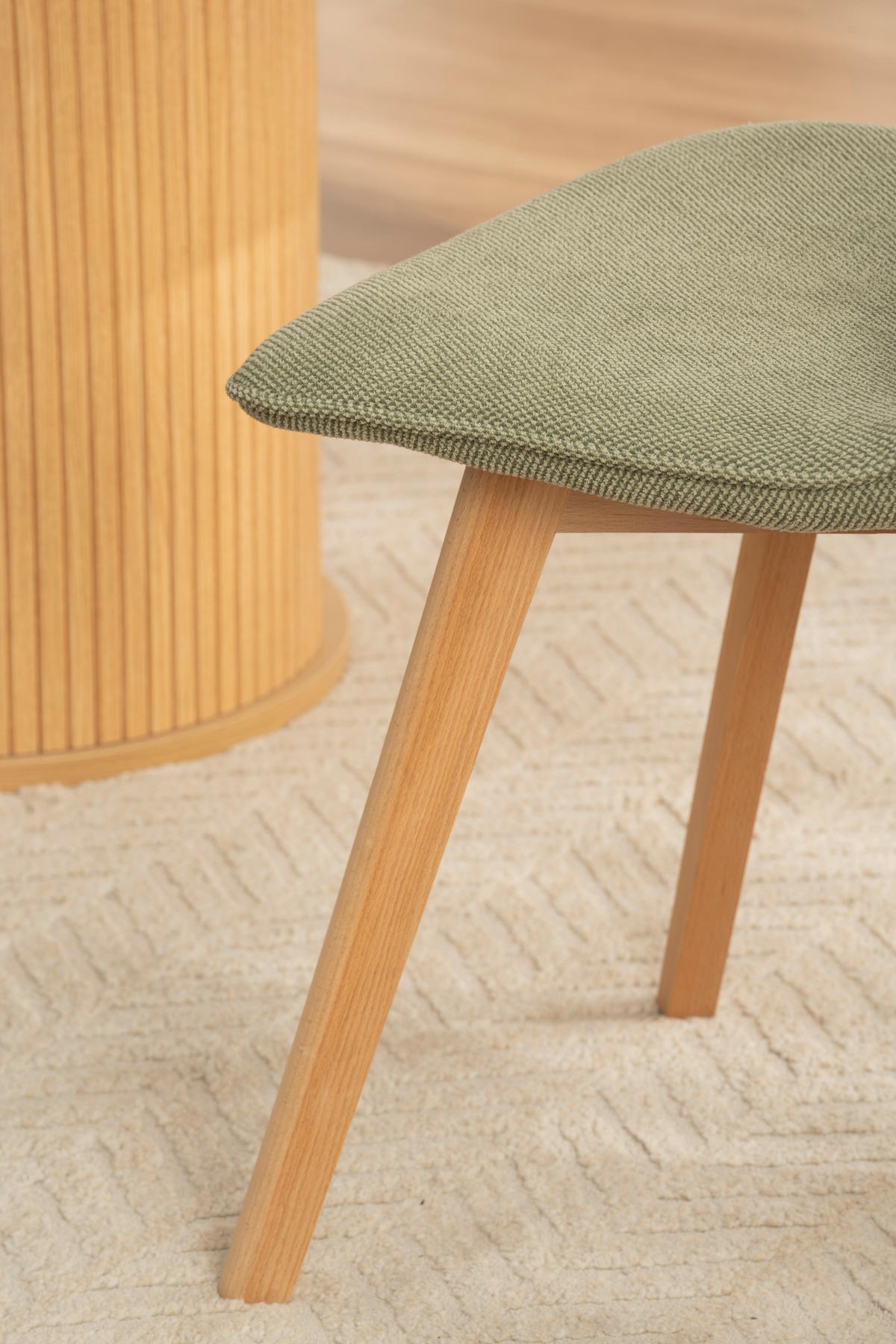 STUHL   Leinenoptik  Grün, Buchefarben  - Buchefarben/Grün, Modern, Holz/Textil (45/88/54cm) - Stylife