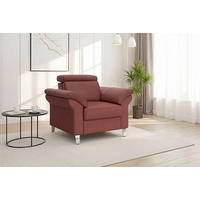 SESSEL in Echtleder Rotbraun  - Chromfarben/Rotbraun, Basics, Leder/Metall (101/84/93cm) - Sit & More