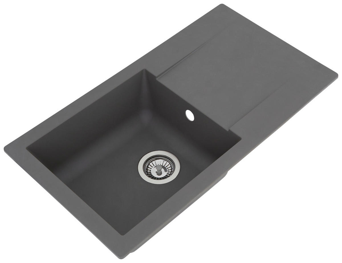 SPÜLE 1712DENVER78X44G  - Grau, Trend, Glas/Kunststoff (78/17/43,5cm) - Respekta