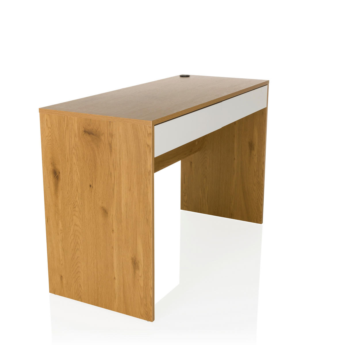 SKRIVBORD  i vit, ekfärgad  - vit/ekfärgad, Modern, trämaterial (120/78/50cm) - MID.YOU