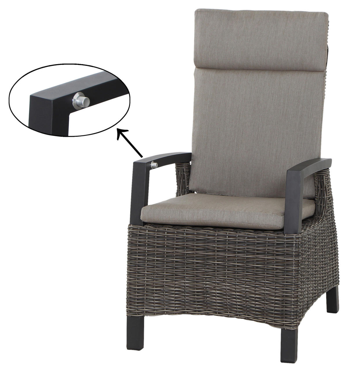 LOUNGEGARNITUR 5-teilig   75/103/130 cm Aluminium  - Grau, Basics, Keramik/Kunststoff (75/103/130cm) - Siena Garden