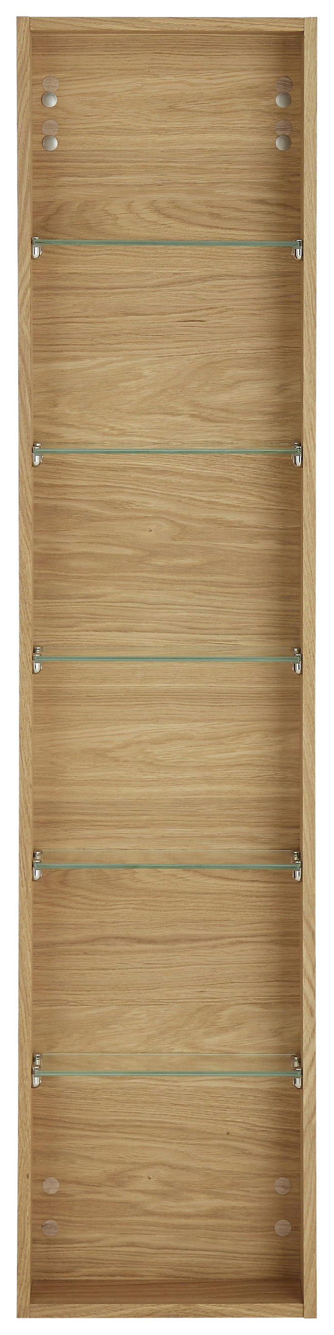 BADEZIMMERREGAL 35/150/12 cm  - Eichefarben, Konventionell, Glas/Holz (35/150/12cm) - Linea Natura