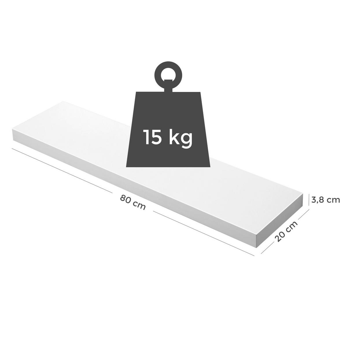WANDBOARD Vasagle Holzwerkstoff Weiß  - Weiß, Trend, Holzwerkstoff (80/3.8/20cm) - Boxxx