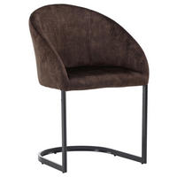 STOLSET 2 styck stål sammet  - brun/svart, Design, metall/textil (56/82/65cm) - Livetastic