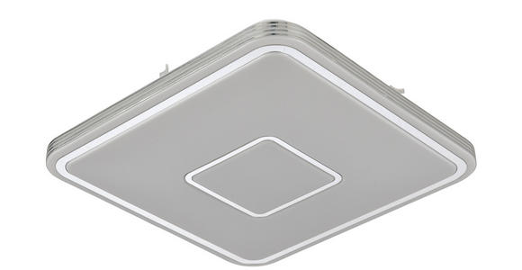 LED-DECKENLEUCHTE 43/43/6,5 cm - Chromfarben/Weiß, LIFESTYLE, Kunststoff/Metall (43/43/6,5cm) - Novel