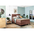 BOXSPRINGBETT 140/200 cm  in Rotbraun  - Rotbraun/Schwarz, Design, Textil/Metall (140/200cm) - Esposa