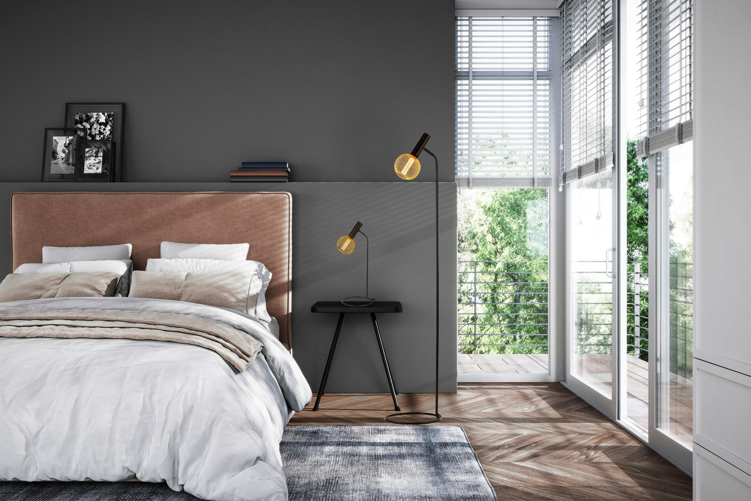 STEHLEUCHTE 30/152 cm    - Schwarz, Basics, Metall (30/152cm) - Searchlight