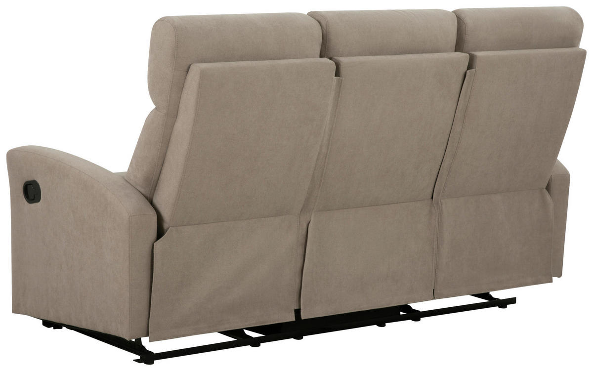 SITZGARNITUR Leinenoptik Taupe  - Taupe/Schwarz, KONVENTIONELL, Textil/Metall - P & B