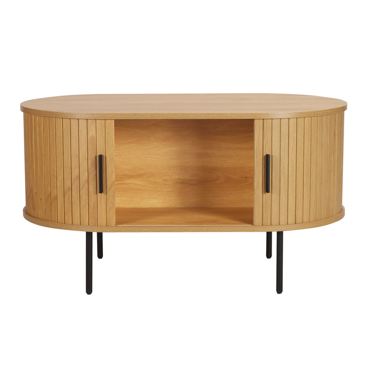 COUCHTISCH - Eichefarben/Schwarz, Design, Holzwerkstoff/Metall (100/60/55cm) - Livetastic