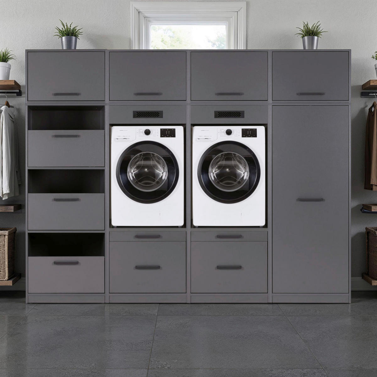 HAUSWIRTSCHAFTSRAUM 268/208/68 cm  in Anthrazit  - Anthrazit, MODERN, Holzwerkstoff (268/208/68cm) - home24