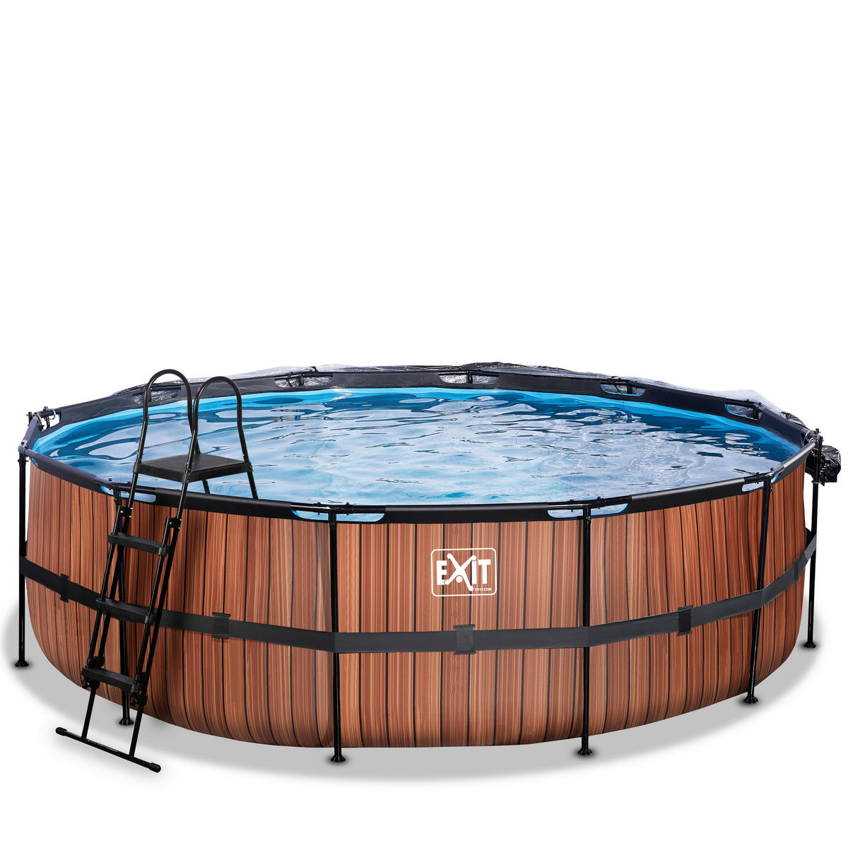 POOL SET WOOD 488/122 cm  - brun, Klassisk, metall (488/122cm) - EXIT Toys