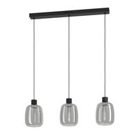 ZÁVESNÉ LED SVIETIDLO, 88/12,5/110 cm  - čierna, Design, kov/sklo (88/12,5/110cm) - Eglo