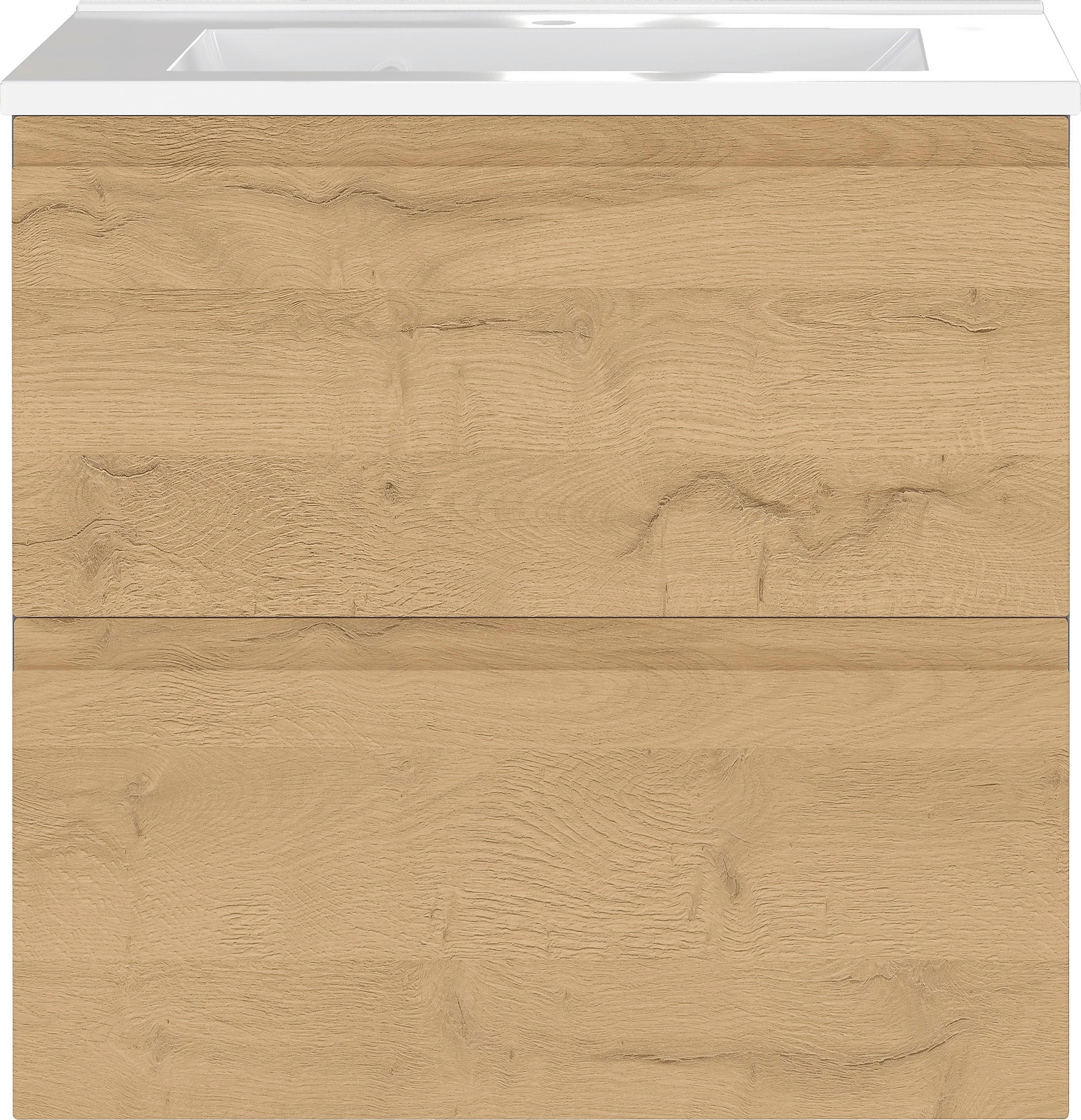 WASCHTISCHKOMBI  - Eichefarben/Graphitfarben, Design, Keramik/Holzwerkstoff (61/61/47cm) - Germania