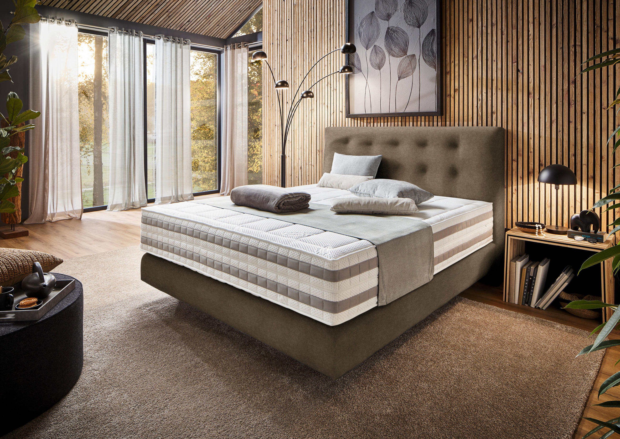 BOXSPRINGBETT 180/200 cm  in Braun  - Braun, KONVENTIONELL, Holz/Textil (180/200cm) - Dieter Knoll