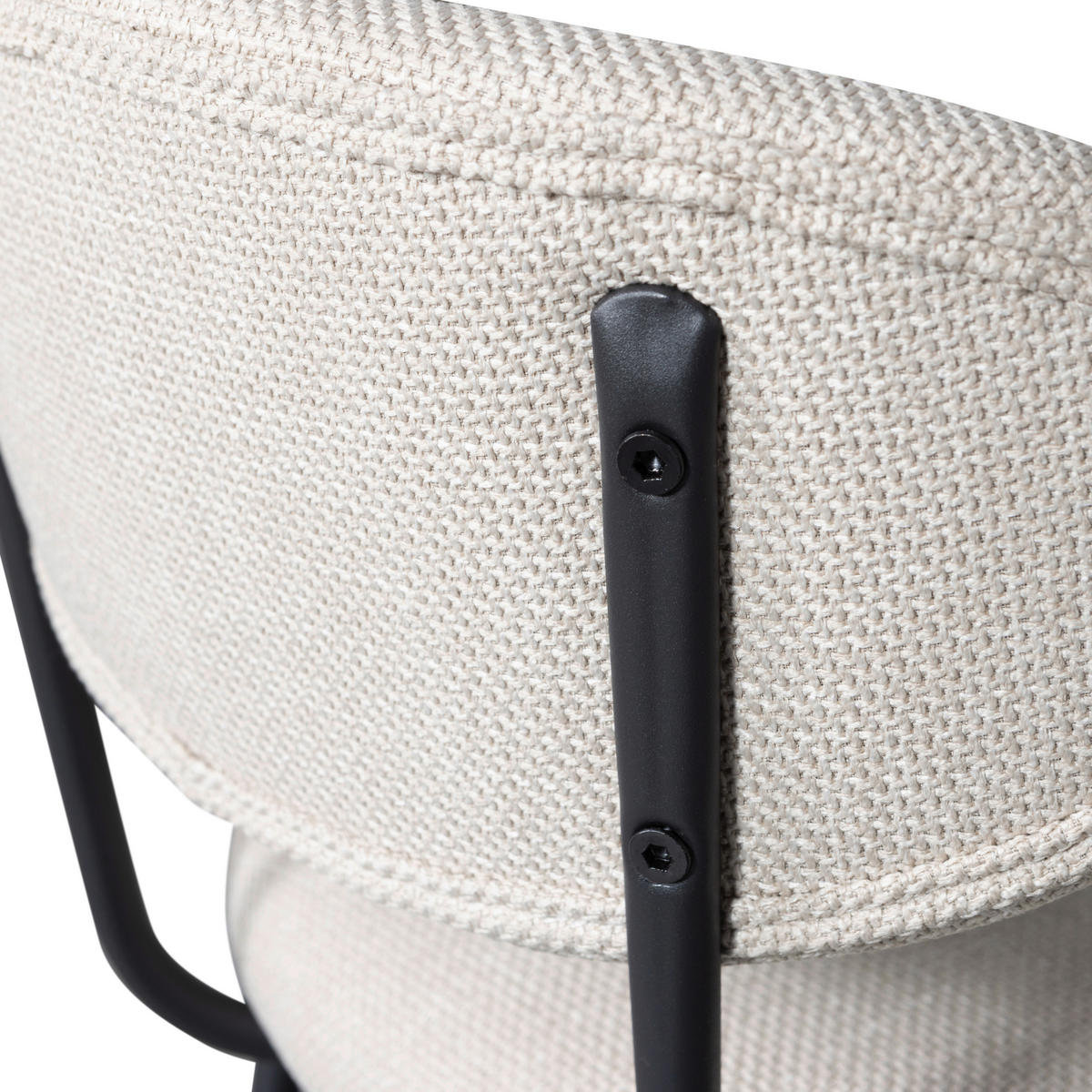 BARHOCKER-SET Webstoff Naturfarben Eisen  - Schwarz/Naturfarben, MODERN, Textil/Metall (46/93/52cm) - Livetastic