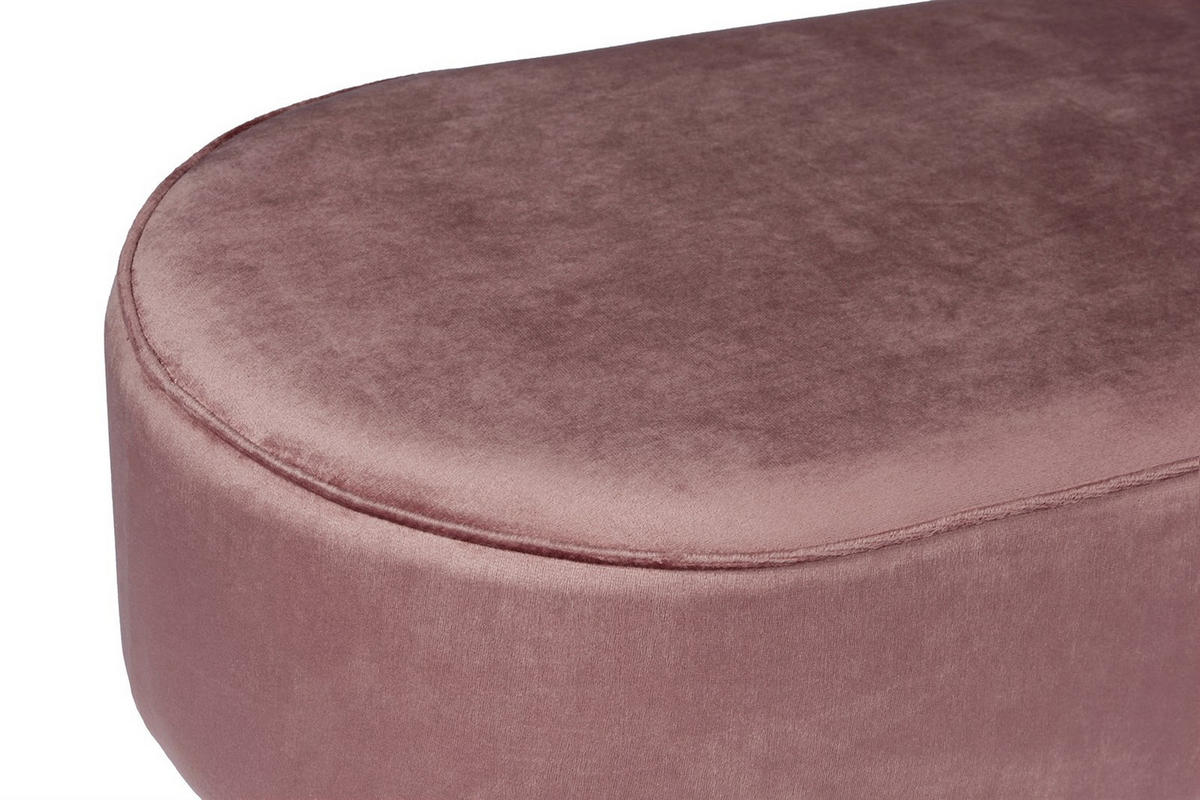 SITZBANK 105/42/40 cm Samt Altrosa Metall  - Goldfarben/Altrosa, Design, Textil/Metall (105/42/40cm) - Kayoom