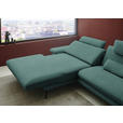 ECKSOFA  in Chenille, Flachgewebe Opal  180/284 cm  - Opal/Schwarz, Design, Textil/Metall (180/284cm) - Dieter Knoll