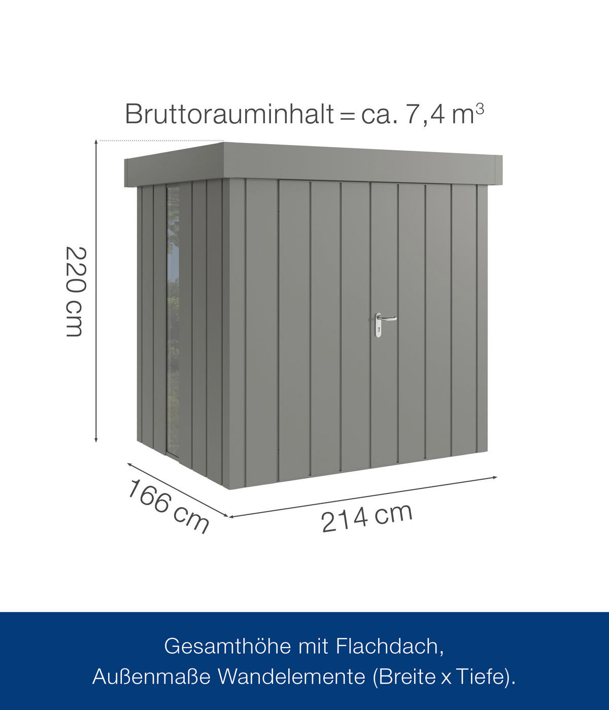 GERÄTEHAUS 229/220/181 cm  - Alufarben, Basics, Metall (229/220/181cm)