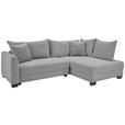 ECKSOFA  in Cord Hellgrau  - Hellgrau/Schwarz, KONVENTIONELL, Holz/Textil (267/181cm) - Carryhome