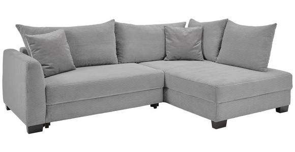 ECKSOFA  in Cord Hellgrau  - Hellgrau/Schwarz, KONVENTIONELL, Holz/Textil (267/181cm) - Carryhome