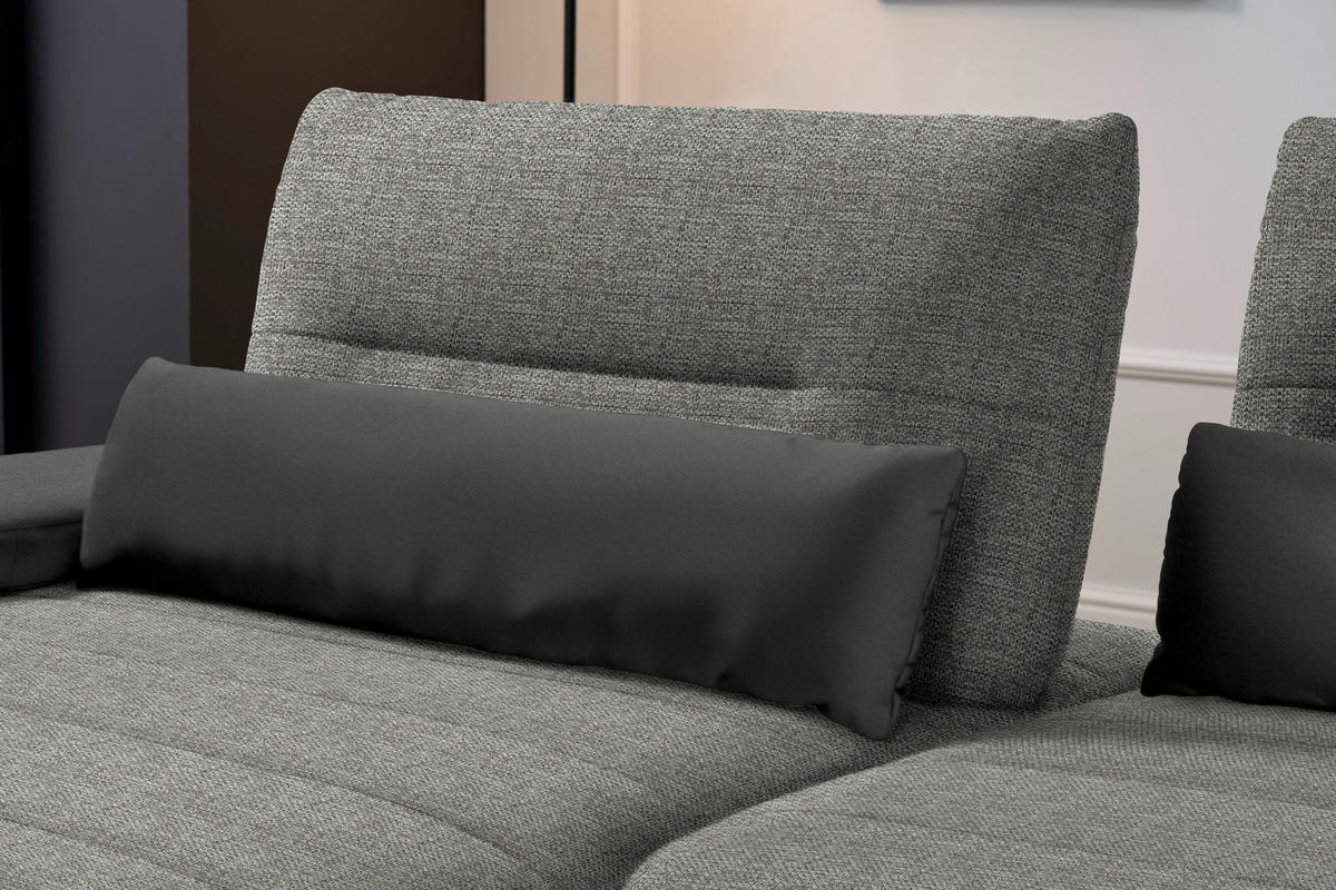 ECKSOFA in Webstoff Grau  - Schwarz/Grau, Konventionell, Textil/Metall (191/273cm) - Carryhome