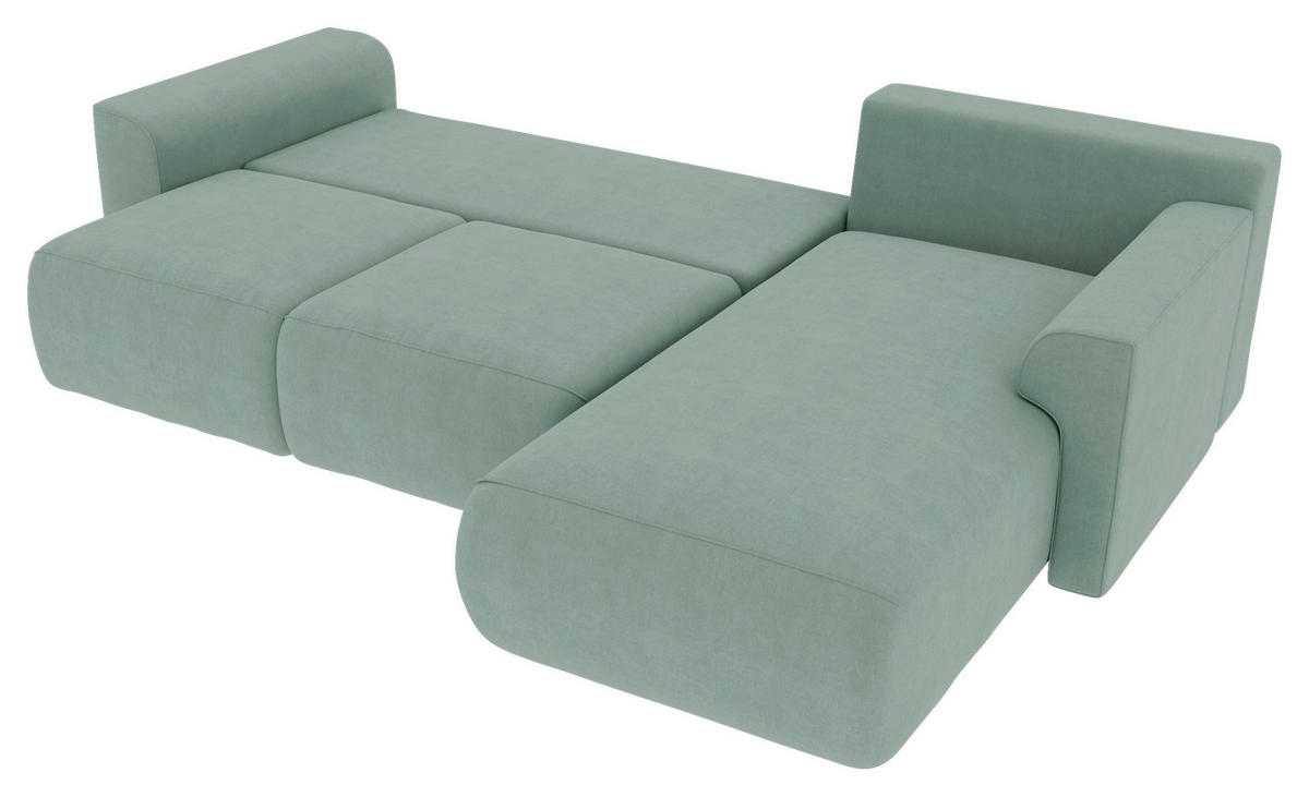 Freisteller von Carryhome ECKSOFA Mintgrün Velours.