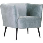 SESSEL in Chenille Graublau  - Graublau/Schwarz, Design, Textil/Metall (76/73/76cm) - Landscape