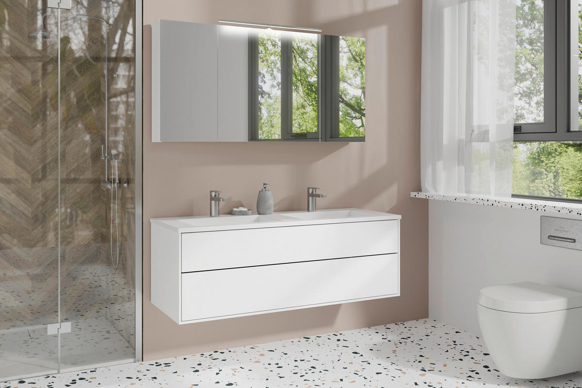 SPIEGELSCHRANK 120/60/20 cm  - Weiß, MODERN, Glas/Holzwerkstoff (120/60/20cm) - MID.YOU