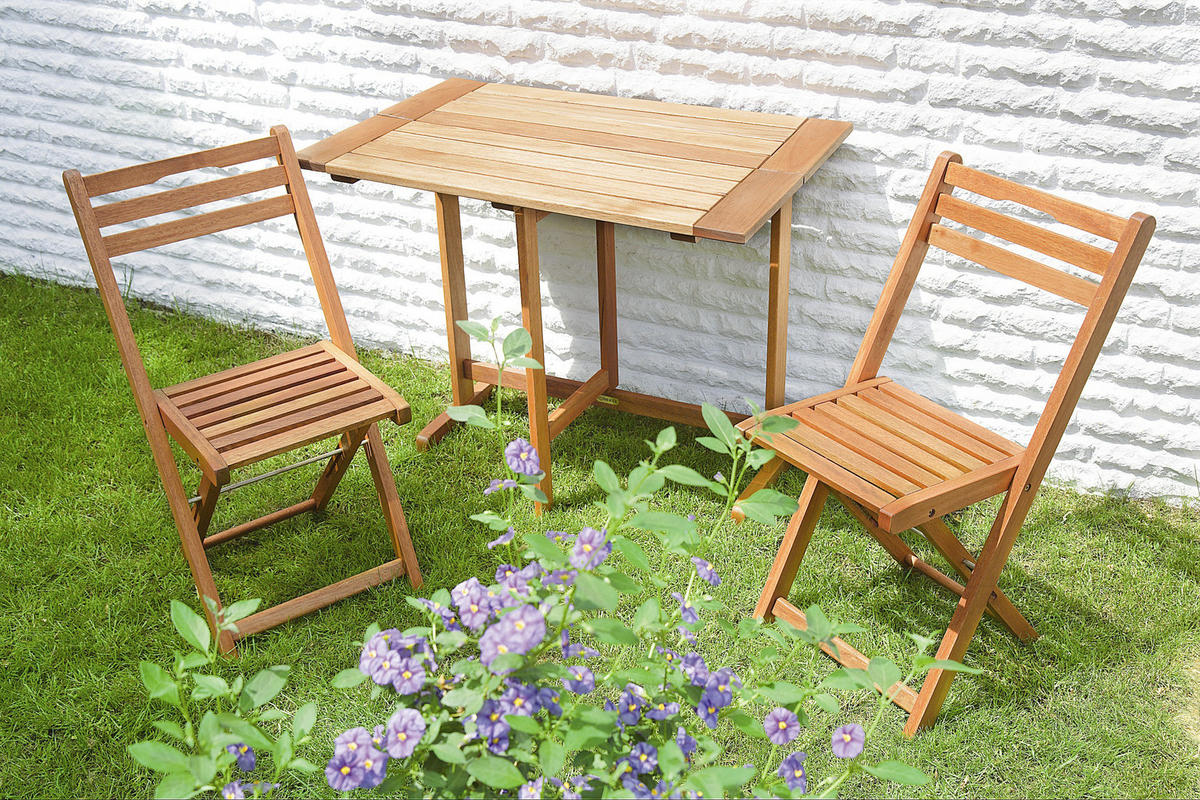 GARTENSTUHL-SET Holz Naturfarben  - Naturfarben, KONVENTIONELL, Holz (40/82/49cm) - Gardenson